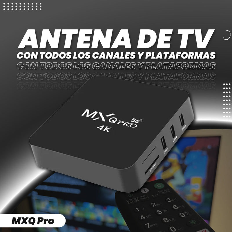 Antena de TV con todos los canales y plataformas gratis 4K - MXQ Pro™